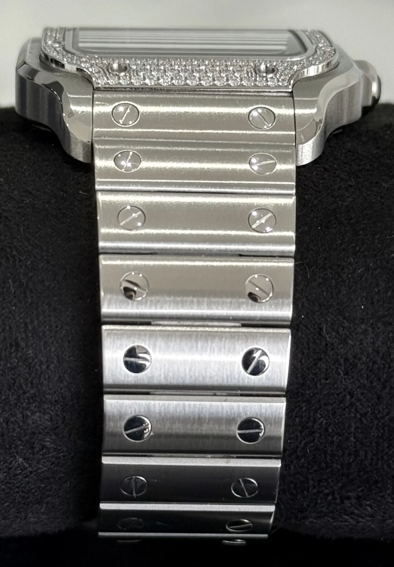 Cartier Santos De Cartier Medium Model Diamond Blue Steel W4SA0006 | 2024 | 35.1mm - Image 4