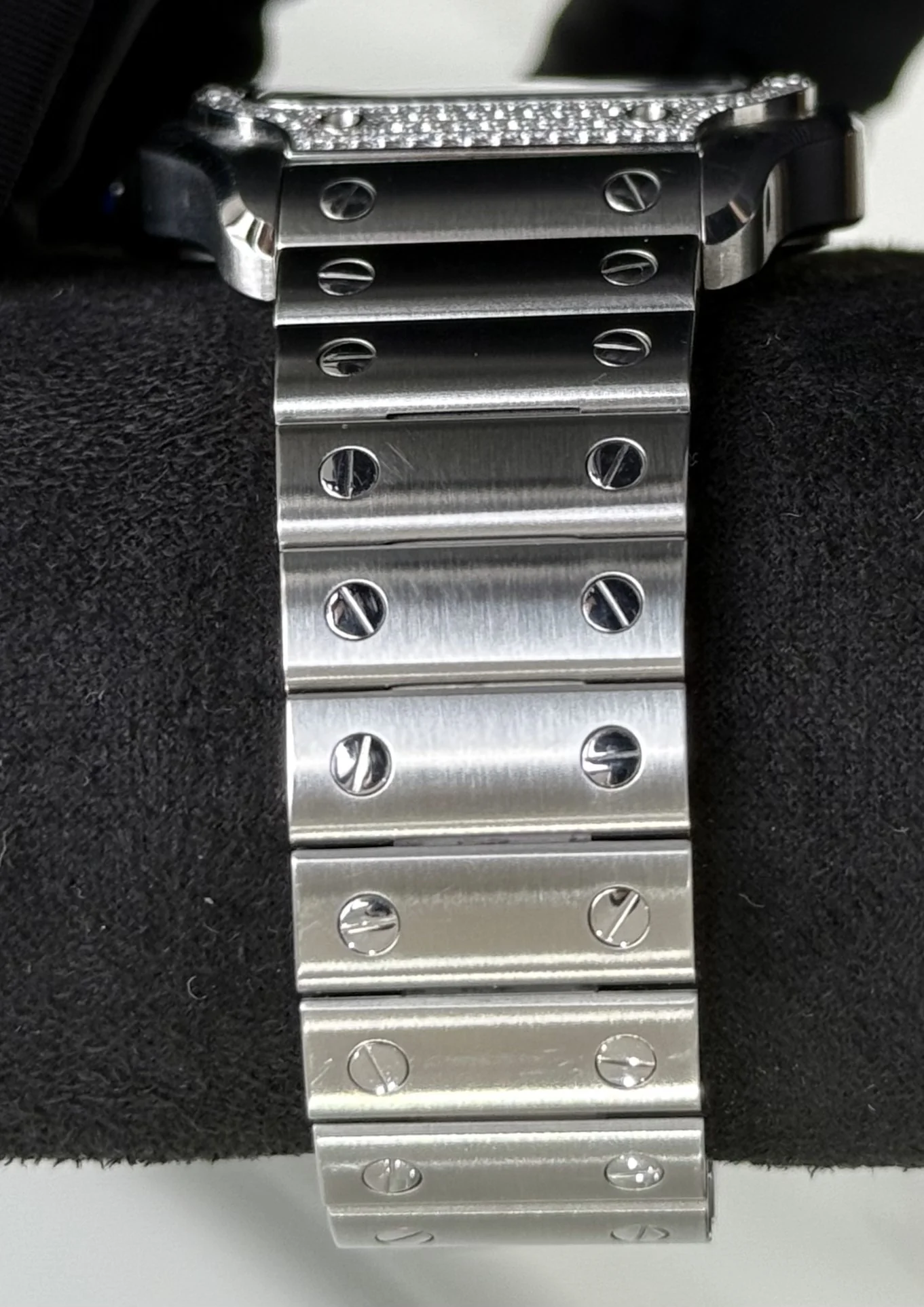 Cartier Santos De Cartier Medium Model Diamond Blue Steel W4SA0006 | 2024 | 35.1mm - Image 5