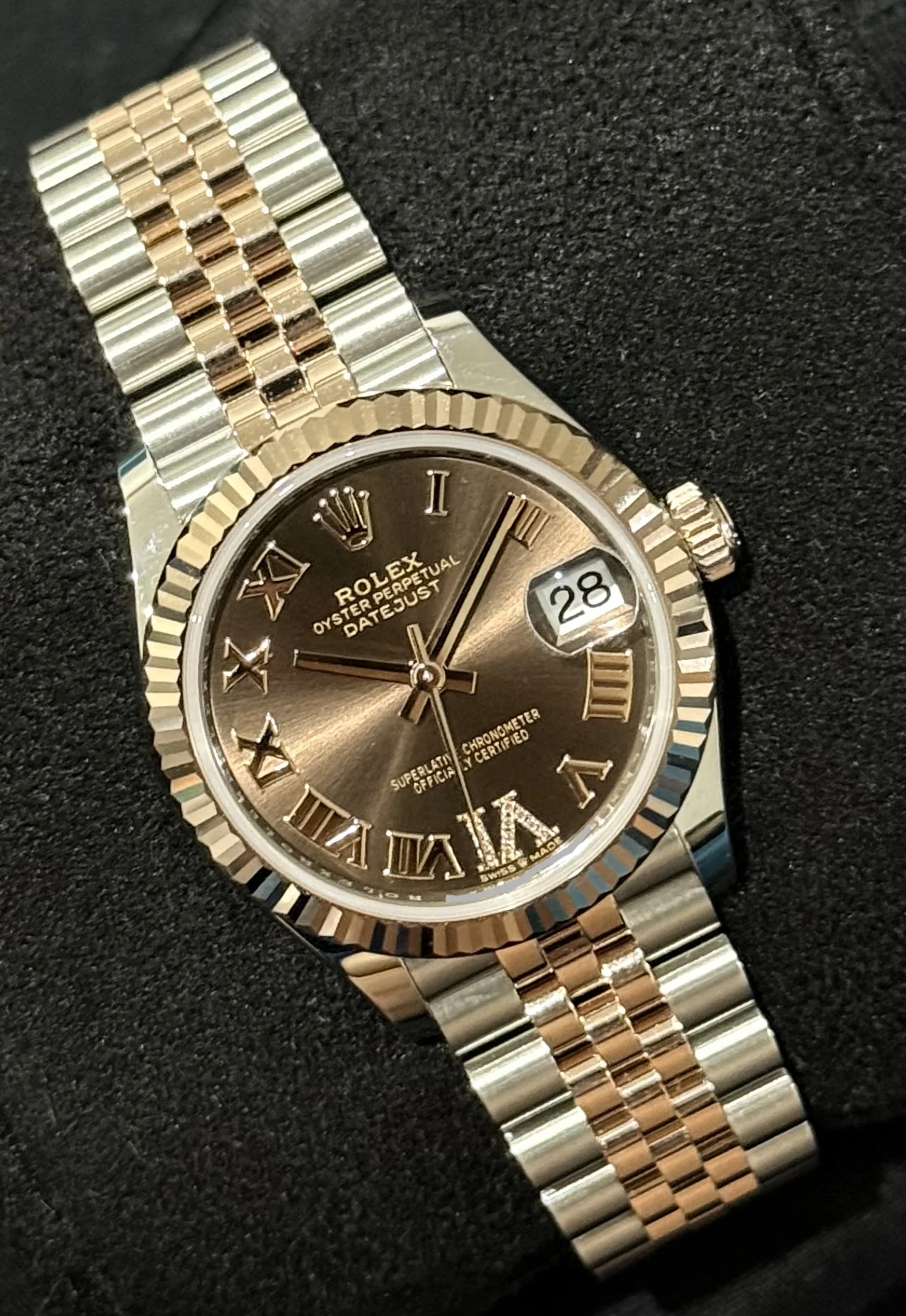 Rolex Datejust 31 Two Tone Everose Gold Chocolate Roman Pave 6 Dial 278271 | 2021 | 31mm - Image 3