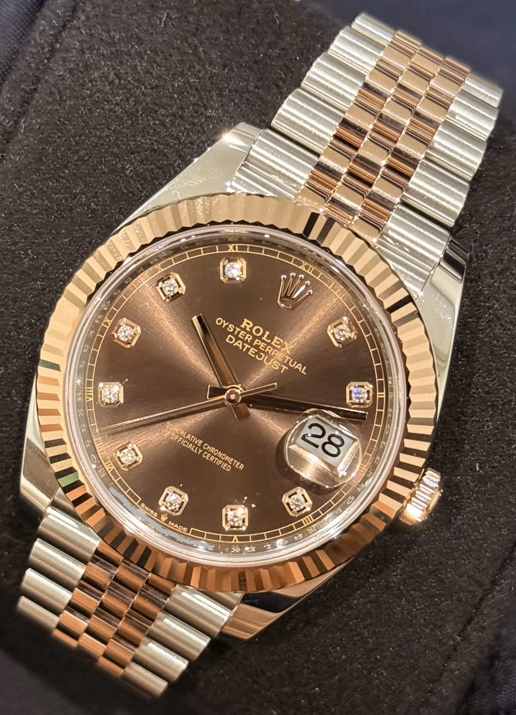 Rolex Datejust 41 Chocolate Diamond Dial Fluted Jubilee 126331 | 2024 | 41mm - Image 3