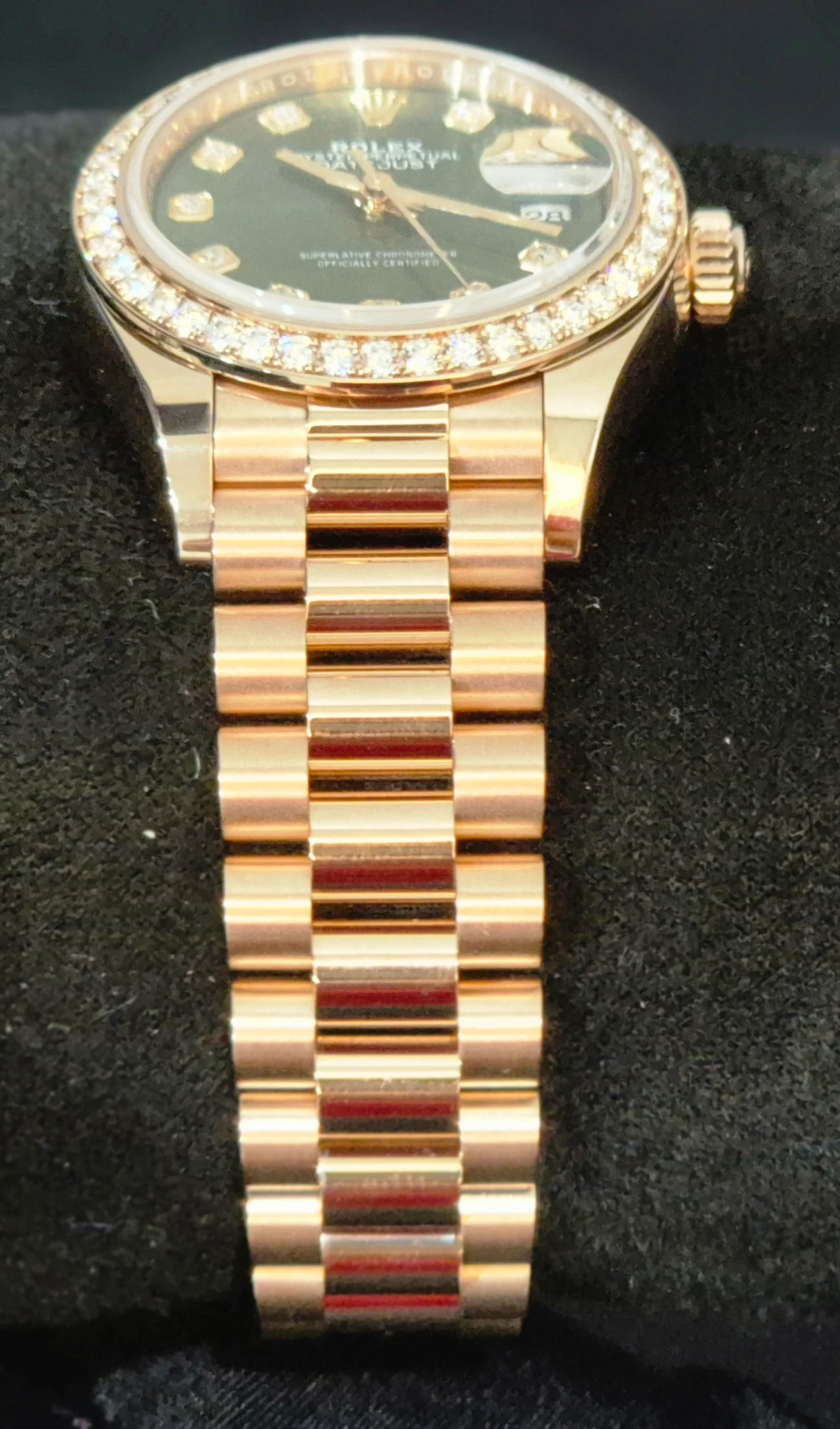 Rolex Lady-Datejust Presidential Olive Factory Diamond Set Bezel and Dial 279135RBR | 2023 | 28mm - Image 4